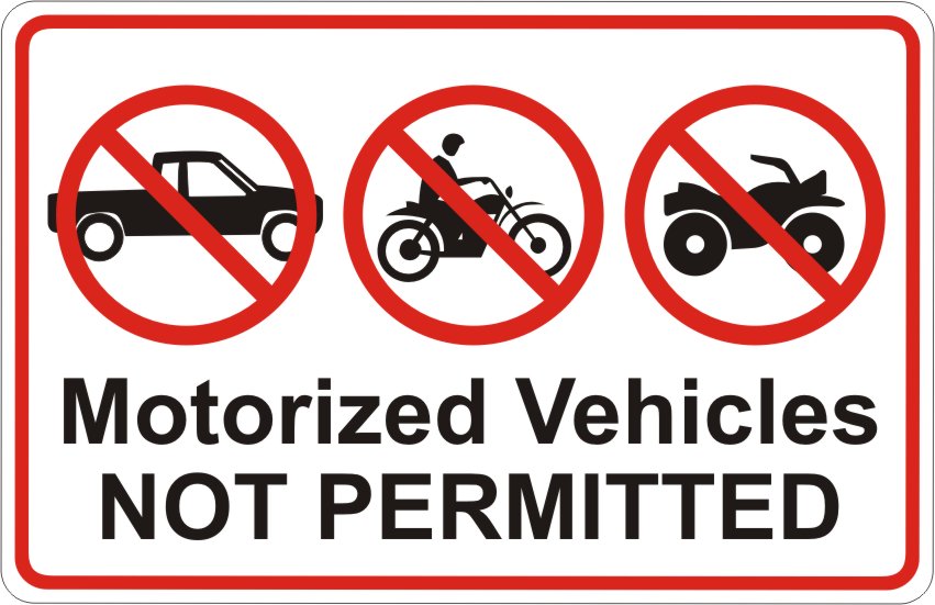 No motor vehicles